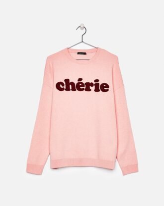 Oversized sweater with slogan